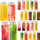 Skylety 24 Pcs Employee Appreciation Gifts Thank You Plastic Cups 17 oz Large Reusable Acrylic Skinny Tumblers with Lid Straw Rectangular Inspirational Plastic Mugs for Staff Coworker Team Teacher