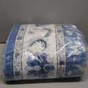 Smiry Floral Area Rug, 6x9 Feet Vintage Print Pattern, Machine Washable Non-Slip Floor Carpet, Low Pile Throw Rugs for Living Room, Bedroom, Dining Room, Laundry Indoor Home Decor, Blue