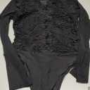 RARITYUS Women Sexy Lace Bodysuit Jumpsuit See Through Mesh Sleeveless/Long Sleeve Tops Swimsuit for Party Outfit (Small)