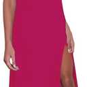 Wedding Guest Dress 2025 Cutout Cocktail Party Maxi Dresses (Pink, L)
