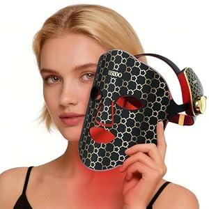 IISDOO 6-Star 6-Core LED Red Light Therapy Face Mask, Wireless Voice Control, 5 Custom Modes, Professional Anti-Aging Skin Rejuvenation for Wrinkles, Fine Lines & Brightening, Cordless & Rechargeable