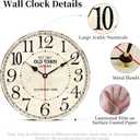 14 Inch Retro Round Wall Clock Old Town Vintage Antique Style Battery Operated French Country Silent Wall Clocks for Farmhouse,Garden,Home Kitchen,Bedroom,Office