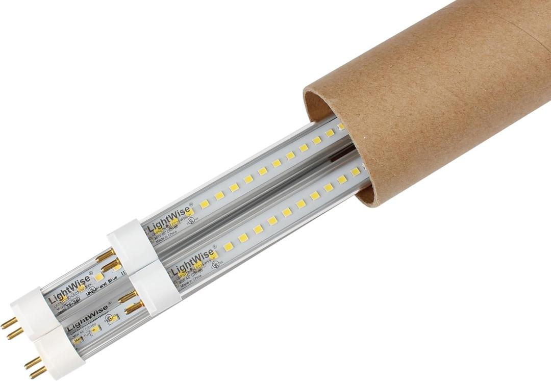 LightWise 4-Pack T5 46" LED Grow Tubes, 28W/36W/42W, 5500K Full Sun White Light, Fluorescent Replacement (28, Watts)