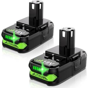 Bonadget Advanced 4Ah Battery for Ryobi 18V Battery ONE+ for Ryobi Battery 18V P102 P108 P189 PBP005 PBP006 PBP2005 P190 P197 Cordless Tool Lithium-ion 2PACK