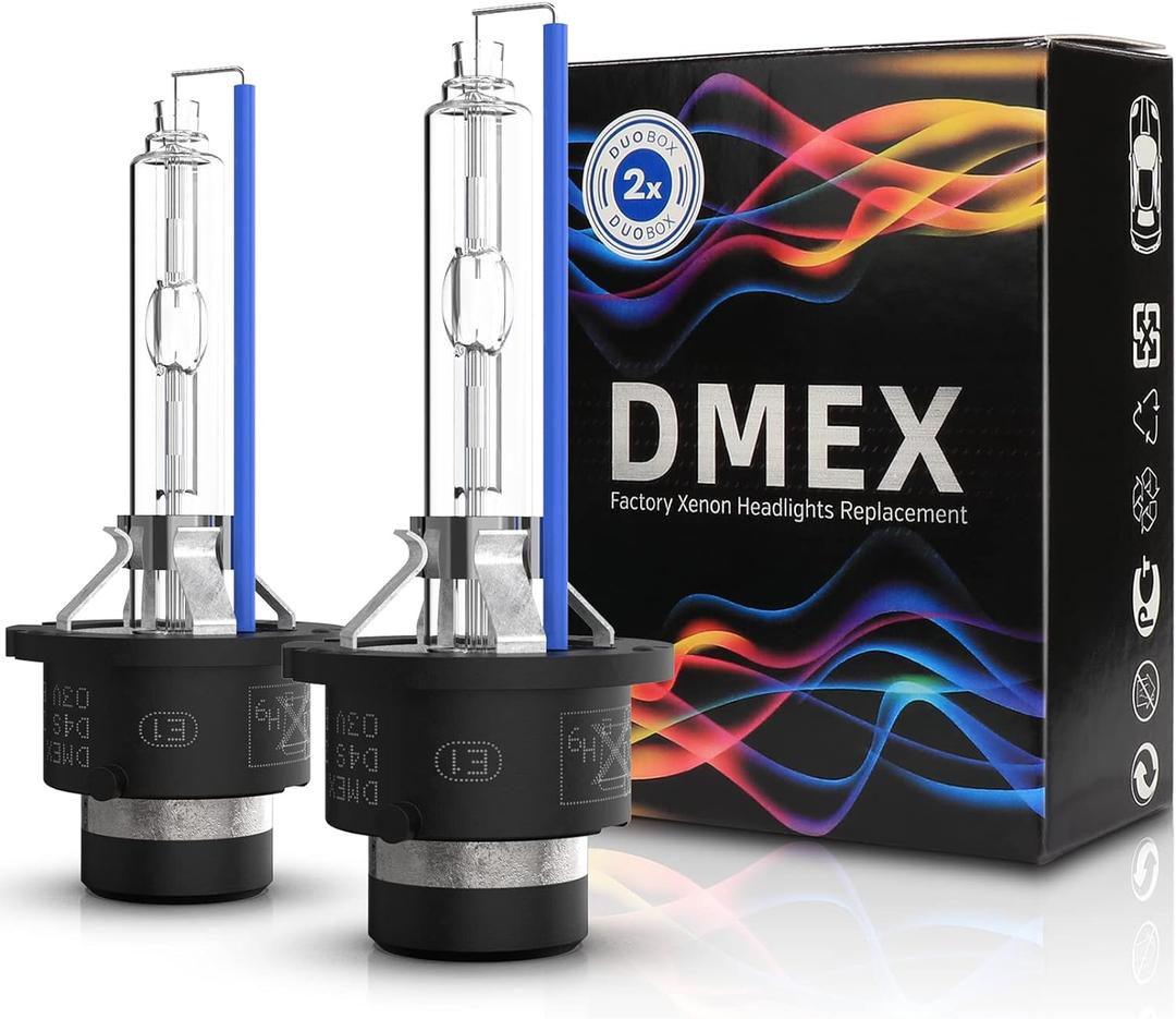 DMEX D4S HID Headlight Bulbs 6000K Cool White Xenon 35W 66440 42402 42402WX Replacement - Pack of 2 (Not fit Halogen Headlamp)