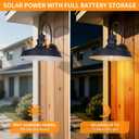 Solar Barn Lights Outdoor, 16 Inch Large Black Industrial Outside Lighting Fixture Wall Mount, Dusk to Dawn Exterior Farmhouse Wall Sconce for Barn, Garage, Shed, Coop, Porch