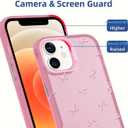 3 x Cute Bow Phone Case for iPhone 12/12 Pro Aesthetic Pink Bow Pattern Case Funda for Girls Women Girly Slim Fit TPU Shockproof Protective Cover for iPhone 12 6.1 Inch