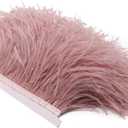 YEQIN 2 Yards Natural & Soft Ostrich Feathers Fringe Trims Ribbon - Used for Dress, Sewing Decoration, Craft Clothing, Boots, Wedding Decoration, DIY, Etc (mistyrose)