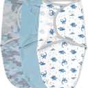 SwaddleMe by Ingenuity Original Swaddle, Size Small/Medium, For Ages 0-3 Months, 7-14 Pounds, Up to 26 Inches Long, 3-Pack Baby Swaddle Blanket Wrap (Dino)