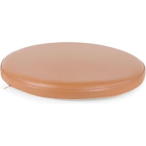 Sigmat PU Leather Round Chair Cushion Memory Foam Waterproof Round Stool Cushion for Kitchen Stool, Living Room Chiar, Office Chair, Car or Floor Pillow(14 Inch, Brown)