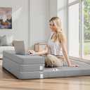 BestGlory Queen Foldable Mattress, 4 Inch Folding Mattress, Soft, Dirt-Resistant, Portable Bed for Camping, Foldable Guest Bed, Portable Travel Mat with Washable Cover