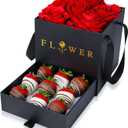 Roowest 1 Pack Valentine's Day Heart Boxes for Flowers Square Surprise Flower Box, Double Layer Rose Heart Gift Box for Wedding Birthday Bridesmaid Arrangements