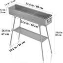 Portable Charcoal Grills, Stainless Steel BBQ Grill with Foldable Stand Adjustable Air Vents, Kebab Skewer BBQ Barbecue Grill Kit for Garden Backyard Party Picnic Travel Outdoor Use (31.6x7.1inch)