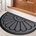 ubdyo Front Door Mat - Low Pile Front Door Mat Outside Entrance - Muddy Dirt Trapping Welcome Matt Outdoor - Rubber Backing Anti Slip Indoor Doormat Entrance, 30" x 17", Bright Grey