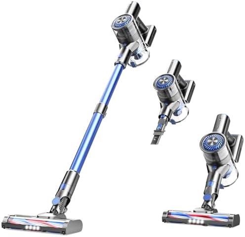 POGAI Vacuum Cleaner for Home, Cordless Vacuum Cleaner with 80000 RPM High-Speed Brushless Motor, Max 40 Mins Runtime, 5 Stages High Efficiency Filtration Vacuum for Hard Floors