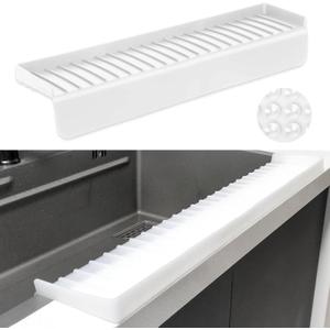 Silicone Sink Edge Protectors - Multifunction Accessories, Splash Guard & Draining Mat for Kitchen, Bathroom Sink, Steel, Granite, Quartz Countertops (Transparent, 4 * 24in)