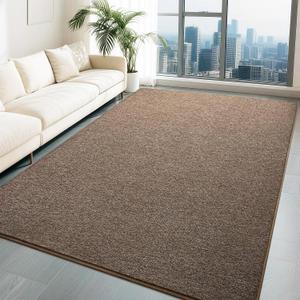 4x6 Area Rugs for Living Room, Washable Memory Foam Soft Modern Rug, Indoor Low Pile Minimalist Non Slip Carpets for Kids Girls Bedroom Nursery Dorm Home Decor, Brown