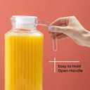 JoyJolt 60oz Glass Pitcher with Lid (2 Lids) - Beverage Serveware and Storage Container for Cold Drinks and Liquids. Juice Container, Water Jug, Fridge Pitcher for Iced Tea or Milk