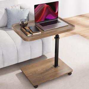 Large Size C Table End Table Adjustable Height, 360°Swivel TV Tray Table for Small Spaces, Larger Size Couch Tables that Slide Under, C Shaped Side Tables for Couch ,TV Dinner, Living Room and Bedroom