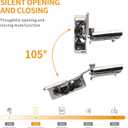Chibery 20 Pack 1/2" Overlay 3D Soft Close Concealed Hinge for Face Frame Door, Smooth Slow Self Closing Hinges, Satin Nickel, Hidden 105 Open Angle Stainless Steel Hinge for Kitchen Cabinet Door