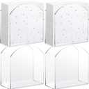 Patelai 4 Pack Crystal Acrylic Clear Napkin Holder for Table Bathroom Tissue Paper Guest Towel Holder Standing Vertical Napkin Dispenser for Cocktail Beverage Kitchen Bar (Square Paper)