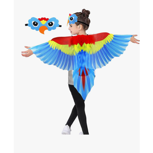 Bird-Costume-Parrot-Wings for Kids with Bird Headbands, Boys Girls Eagle Dress-up Cape Halloween Party Favors Gifts