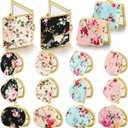 Blulu 16 Pcs Compact Mirrors for Purse Bulk Small Flower Pocket Mirror Vintage Portable Floral Folding Tea Party Favors Return Gifts for Women Christmas Birthday Wedding Makeup Travel(Gold Edge)