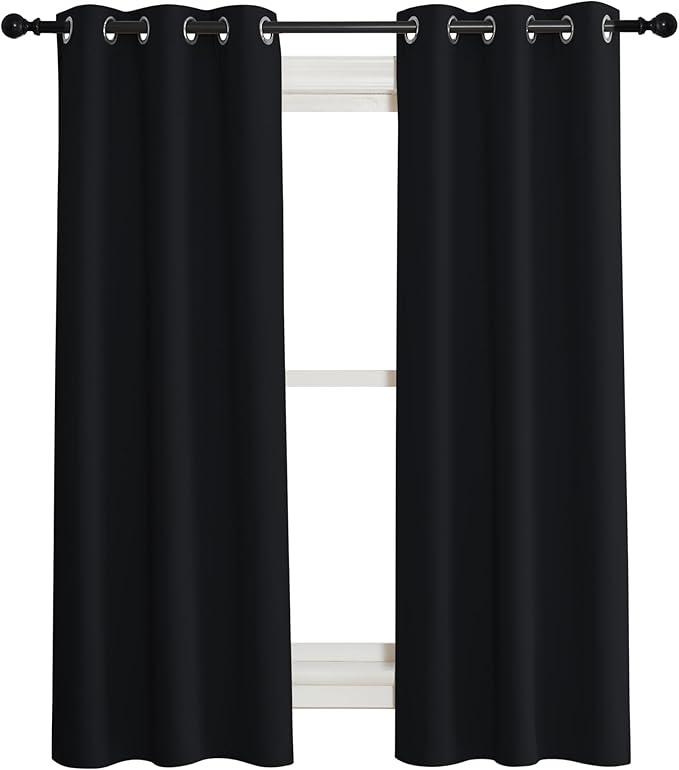 Blackout Curtains 40*74" Black