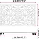Sumnacon 2 Pack Rectangle Cast Iron Trivets, Rustic Iron Hot Dish Plate Trivet for Kitchen Countertop Dining Table (White, 9.6 x 6.3 Inch)