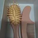 Yoofoss 4 Piece Baby Hair Brush and Comb Set，Wooden Baby Hair Brush with Natural Ultra Soft Goat Hair, Baby Comb Set for Boy, Girl  Pink