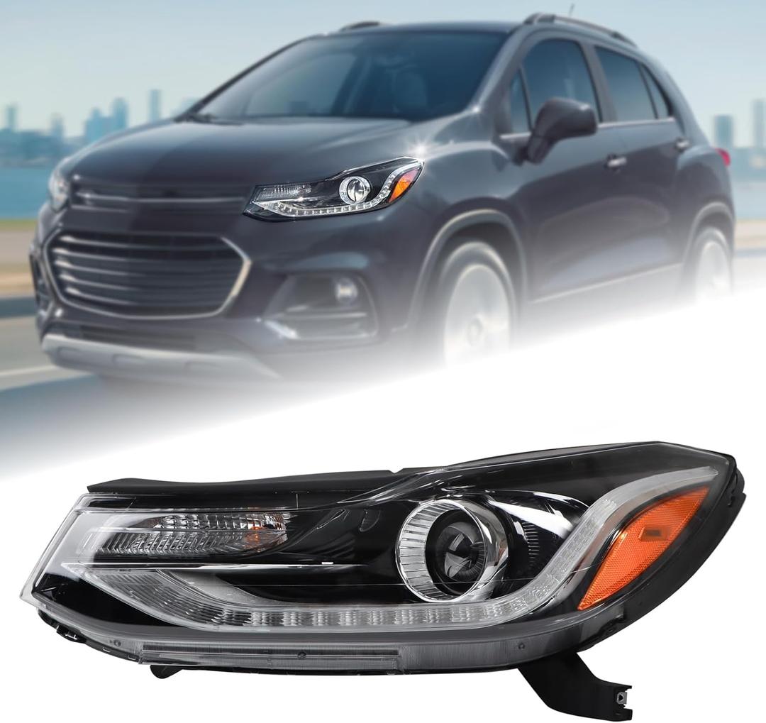 Duolctarms w/LED DRL Headlight Headlamp Assembly Compatible for 2017 2018 2019 2020 2021 2022 Chevy TRAX LT/Premier Left Driver Side 42725480 GM2503450