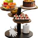 Cupcake Stand, 4 Tier Cupcake Tower Stand for 50 Cupcakes with Tiered Tray, 360 Rotatable Wooden Dessert Table Display Stands for Party Weddings Birthday Baby Shower