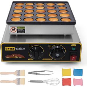 Dyna-Living Mini Pancake Maker 25PCS Commercial Dutch Pancake Maker 950W Small Pancakes Machine Electric Dutch Pancakes Maker, Non-stick Coating, Dorayaki Maker for Home