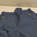 Men's Elastic Waist Hiking Pants Water Resistant Quick-Dry Lightweight Outdoor Sweatpants with Zipper Pockets (Blue, XL)
