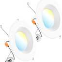 Sunco LED Recessed Lighting 6 Inch, Retrofit Can Lights, 965LM, 13W (100W Equivalent), Selectable CCT 2700K/3000K/3500K/4000K/5000K, Dimmable, Baffle Trim, Damp Rated UL 2 Pack