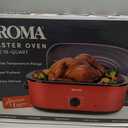 AROMA 18Qt. Roaster Oven with Self-Basting Lid, Fits 22-lb. Turkey, Adjustable Temperature Settings, Keep Warm Setting, Red (ART-718R)