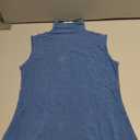 Womens Mock Turtleneck Sleeveless Stretch Fitted Underscrubs Layer Tank Tee Tops (Blue, S)