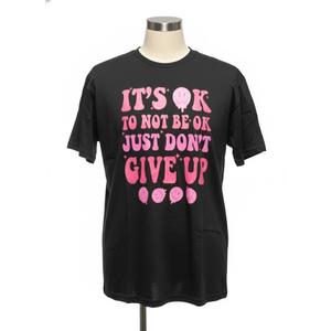 SHENHE Women's Short-Sleeve T Shirts Letter Print Oversized Top Graphic Tees Loose Casual Summer Tops (Large, Black & Pink)