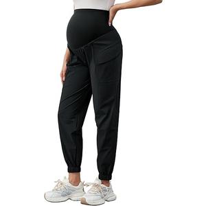 Women's Maternity Cargo Pants with 2Pcs Quick-Dry Pregnancy Hiking Pants M