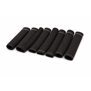 7Pcs 2500° Degree Spark Plug Wire Boots Heat Shield Protector Sleeve Cover Compatible with SBC BBC 350 454,6 Inch, Black