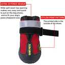 QUMY Dog Shoes for Large Dogs, Medium Dog Boots & Paw Protectors for Winter Snowy Day, Summer Hot Pavement, Waterproof in Rainy Weather, Outdoor Walking, Indoor Hardfloors Anti Slip Sole Red Size 6 (Size 6: 2.6''x3.0''(W*L) (Pack of 4))