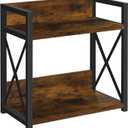 YINMIT Countertop Shelf Organizer,Coffee Bar Accessories,Spice Rack,Coffee Counter Shelf,2 Tier Coffee Organizer Station for Mugs,Cups,Cream,Syrup(Rustic Brown,Large)