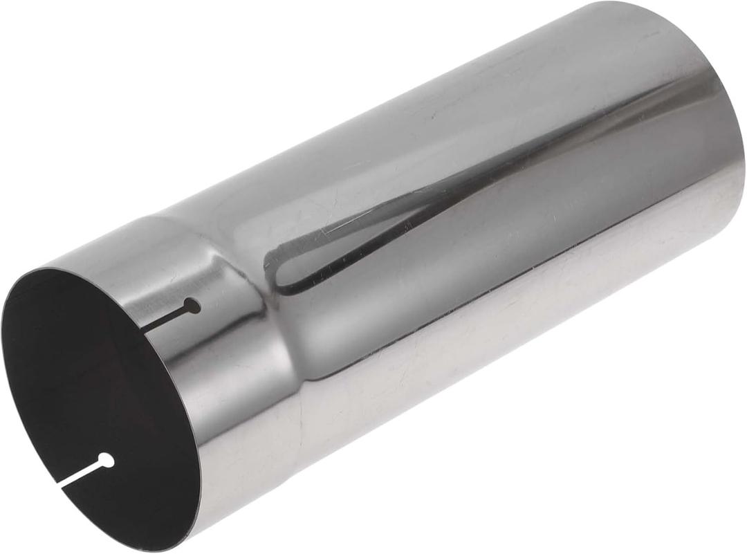 Motoforti 4.5" OD Straight Pipe Tube 201 Car Muffler Straight Pipe Tubing Piping 12" Length Expand-on One End Cutted Surface Polishing Silver Tone