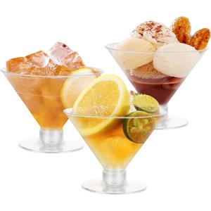100PCS Plastic Martini Glasses Disposable Cocktail Glasses 5oz Clear Margarita Glasses Plastic Coupe Glasses Party Champagne Mini Glasses Cup Dessert Cups for Weddings, Bar, Birthday, Ice Cream