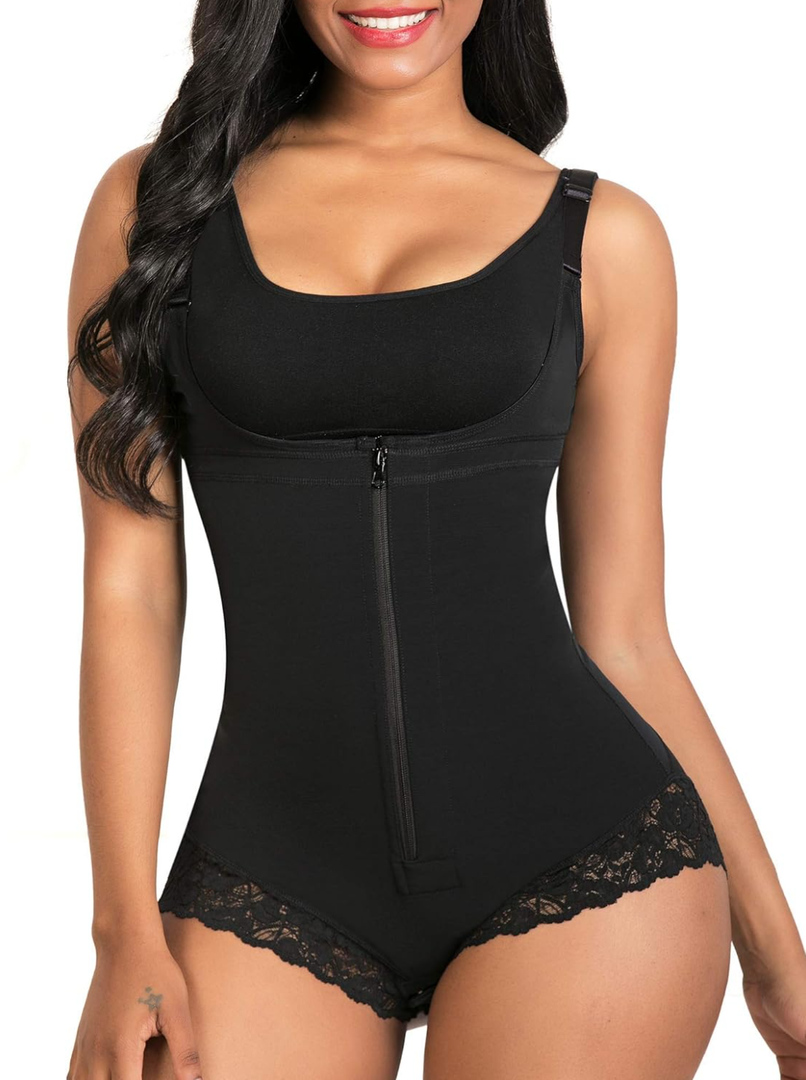 SHAPERX Women's Fajas Colombianas Shapewear Postpartum Tummy Control Body Shaper Butt Lifter Bodysuit, XL