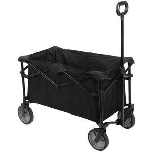 Big Bucket Cart with Wheels, Foldable Heavy Duty Wagons for Camping, Garden, Outdoor, Grocery, Sports, Black
