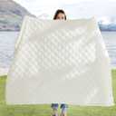 Bedsure GentleSoft White Throw Blanket for Couch - Super Soft Cozy Blankets Gifts for Kids Girls, Cute Small Fleece Throws for Bedroom Home Decor, 50x70 Inches