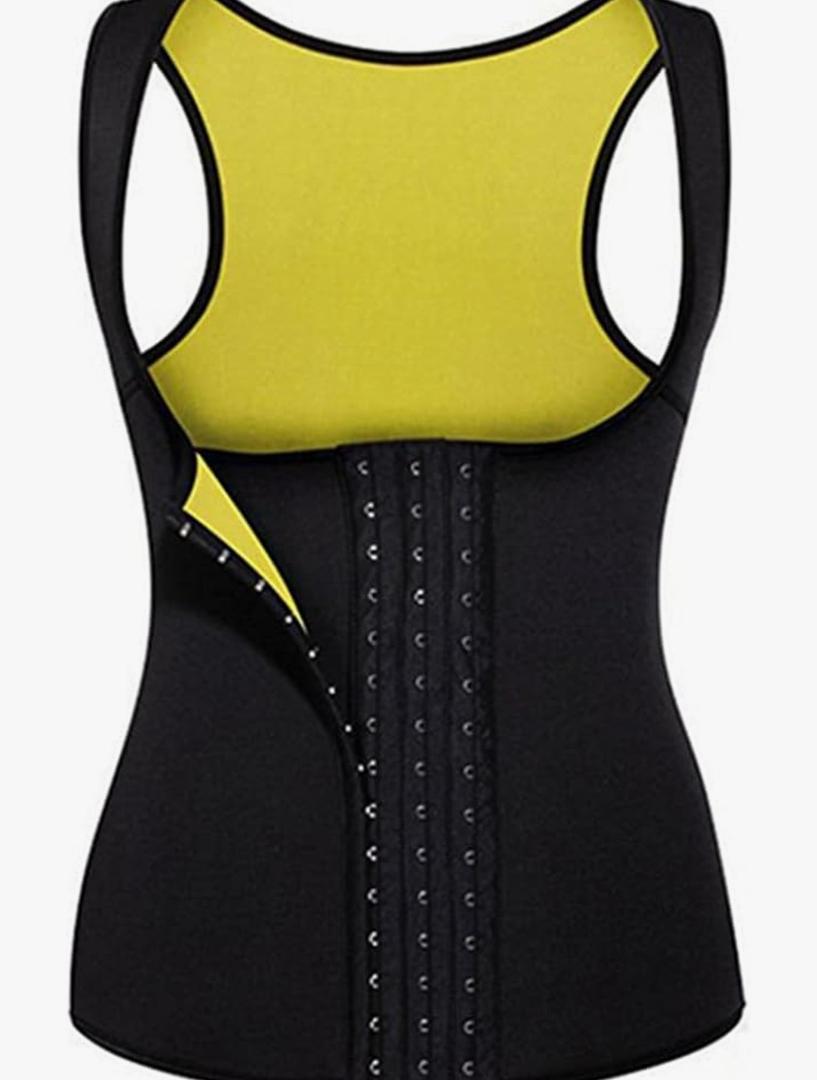 Women Waist Trainer Vest Slim Corset Neoprene Sauna Tank Top Zipper Weight Loss Body Shaper Shirt Girdle, Size XL