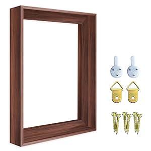 Floater Frame for Finished Canvas 1.25" Depth Custom Floater Frame Kit for Stretched Canvas Picture Oil Paintings Artwork Canvas Floating Frame Wall Art Decor Finished Canvas, Dark Walnut