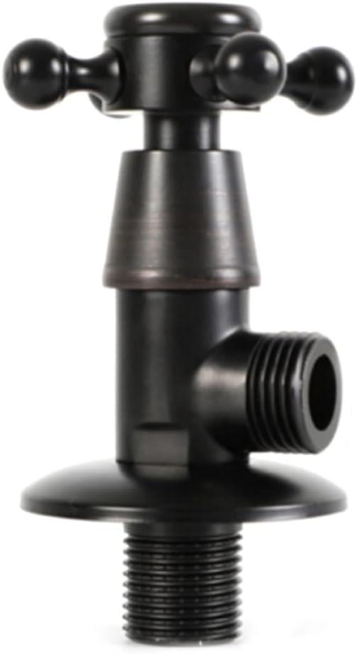 Zerodeko Copper Black Antique Faucet Shutoff Valve Matte Black Wall Mounted Angle Stop for Bathroom and Kitchen Sink Lead-Free Plumbing Valve 3.93 X 2.75 Inches